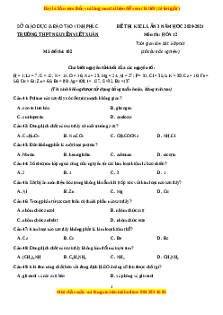 Đề thi thử Hóa Học trường Nguyễn Viết Xuân năm 2021
