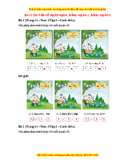 Giải Sgk Toán lớp 3 Bài 5: Ôn tập về phép nhân, bảng nhân 2, bảng nhân 5 (Cánh diều)