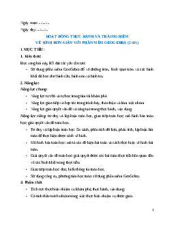 Giáo án Vẽ hình đơn giản với phần mềm GeoGebra Toán 9 Kết nối tri thức