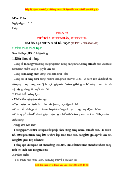 Giáo án Em ôn lại những gì đã học Toán lớp 2 Cánh diều
