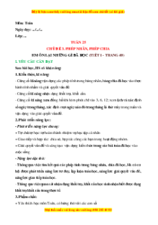 Giáo án Em ôn lại những gì đã học Toán lớp 2 Cánh diều