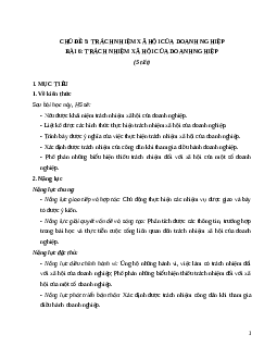 Giáo án Bài 6: Trách nhiệm xã hội của doanh nghiệp KTPL 12 Cánh diều