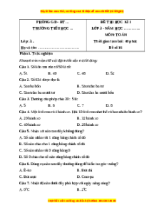 Đề thi cuối kì 1 Toán lớp 3 Kết nối tri thức - Đề 16