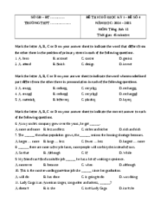 Đề thi Cuối kì 1 Tiếng Anh 12 Global success 2024 (Đề 4)