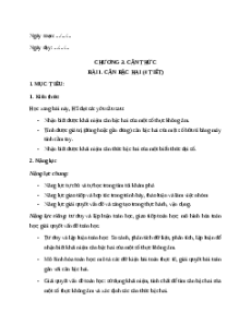 Giáo án Căn bậc hai Toán 9 Chân trời sáng tạo