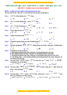 Đề thi giữa kì 2 Toán 11 Kết nối tri thức (theo cấu trúc đề minh họa 2025) Đề 7