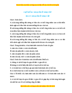 Trắc nghiệm Sinh sản ở sinh vật KHTN 7 Chân trời sáng tạo