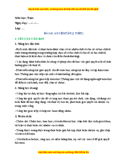 Giáo án Bài 41 Luyện tập Toán lớp 4 Cánh diều