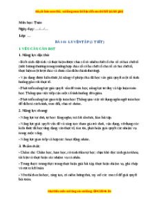 Giáo án Bài 41 Luyện tập Toán lớp 4 Cánh diều