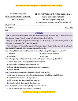 Đề thi thử Sinh học Liên trường Yên Thành - Nghệ An năm 2023