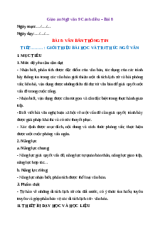 Giáo án Văn bản thông tin (2024) Cánh diều