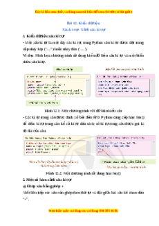 Lý thuyết Tin học 10 Cánh diều Bài 12: Kiểu dữ liệu xâu kí tự - xử lí xâu kí tự