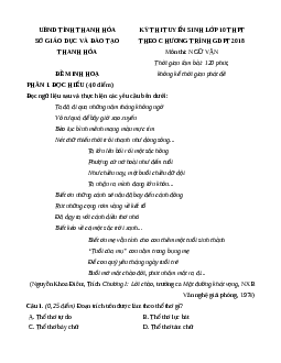 Đề minh họa thi vào lớp 10 Ngữ văn 2025 - Phòng GD Thanh Hóa