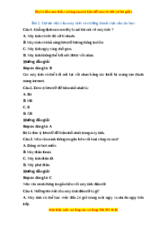 Trắc nghiệm Tin học 10 Chủ đề A Bài 2: Sự ưu việt của máy tính và những thành tựu của tin học Tin học 10 Cánh diều