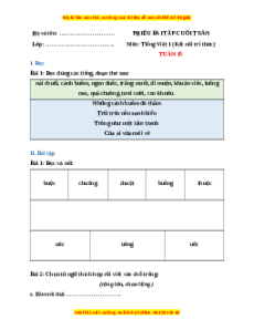 Bài tập cuối tuần Tiếng việt lớp 1 Tuần 15 Kết nối tri thức (có lời giải)