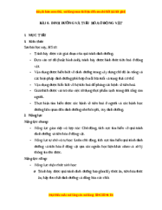 Giáo án Dinh dưỡng và tiêu hóa ở động vật Sinh học 11 Cánh diều