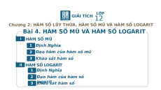 Giáo án Powerpoint Hàm số mũ. Hàm số lôgarit Toán 12 Giải tích