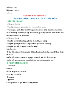 Giáo án Tìm giá trị phần trăm của một số Toán lớp 5 Chân trời sáng tạo