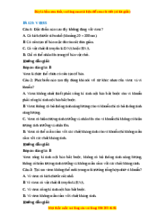Trắc nghiệm Sinh học 10 Bài 29 Chân trời sáng tạo: Virus