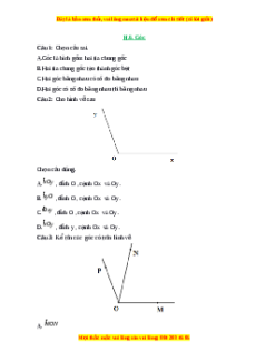 Trắc nghiệm Góc Toán 6 Chân trời sáng tạo