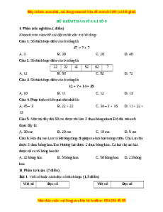 Đề thi giữa kì 2 Toán lớp 1 Kết nối tri thức - Đề 8