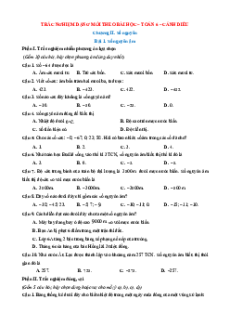 Trắc nghiệm Toán 6 Cánh diều Chương 2 (có đúng sai, trả lời ngắn)