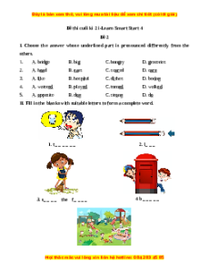 Đề thi cuối kì 2 Tiếng Anh lớp 4 i-Learn Smart Start (Đề 2)