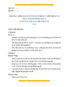 Giáo án Bài 3 Lịch sử 8 Chân trời sáng tạo (2024): Tình hình Đông Nam Á từ nửa sau thế kỉ XVI đến thế kỉ XIX