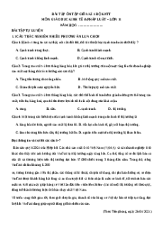 Bài tập trắc nghiệm Giữa kì 1 KTPL 11 Kết nối tri thức (có đúng sai, trả lời ngắn)