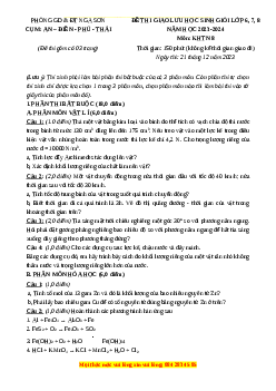 Đề thi hsg KHTN 8 năm 2023-2024 Phòng GD Nga Sơn