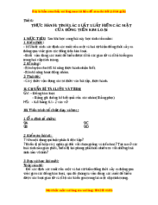 Giáo án Thực hành: Tính xác suất xuất hiện các mặt của đồng kim loại Sinh học 9