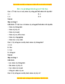 Trắc nghiệm Công nghệ 7 Bài 2 Chân trời sáng tạo: Các phương thức trồng trọt ở Việt Nam