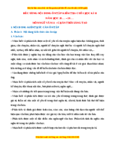 Đề cương ôn tập cuối kì 2 Ngữ văn 11 Chân trời sáng tạo