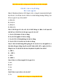 Trắc nghiệm Lực và gia tốc Vật lí 10 Cánh diều
