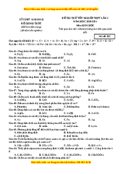 Đề thi thử Hóa Học Sở Ninh Bình lần 2 năm 2021