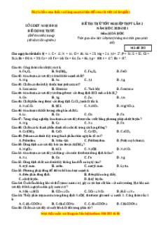 Đề thi thử Hóa Học Sở Ninh Bình lần 2 năm 2021