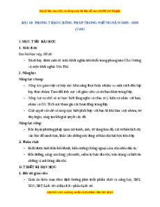 Giáo án Bài 18 Lịch sử 8 Kết nối tri thức (2024): Phong trào chống Pháp trong những năm 1885 - 1896