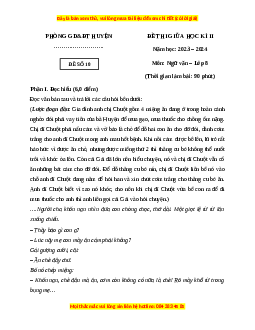 Đề thi giữa kì 2 Ngữ văn 8 Kết nối tri thức (Đề 10)