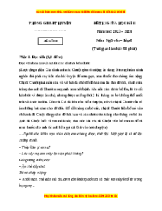 Đề thi giữa kì 2 Ngữ văn 8 Kết nối tri thức (Đề 10)