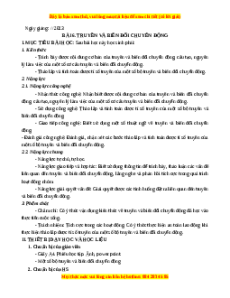 Giáo án Bài 6 Công nghệ 8 Chân trời sáng tạo: Truyền và biến đổi chuyển động