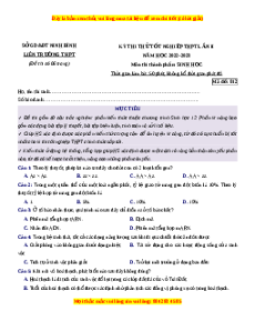 Đề thi thử Sinh học Liên trường Ninh Bình năm 2023