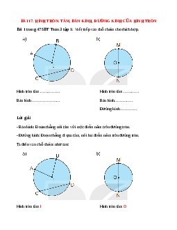 VBT Toán lớp 3 Bài 17 (Kết nối tri thức): Hình tròn. Tâm, bán kính, đường kính của hình tròn