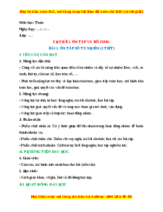 Giáo án Ôn tập số tự nhiên Toán lớp 5 Kết nối tri thức