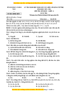 Đề thi HSG Hóa 11 năm 2023-2024 (Đề 3) có lời giải