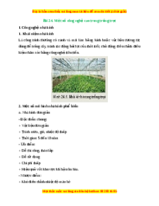 Lý thuyết Bài 24: Một số công nghệ cao trong trồng trọt