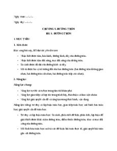 Giáo án Đường tròn Toán 9 Chân trời sáng tạo