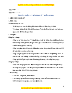 Giáo án Công nghệ lớp 4 Chân trời sáng tạo: Ôn tập phần 2