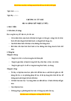 Giáo án Hình chữ nhật Toán 8 Kết nối tri thức