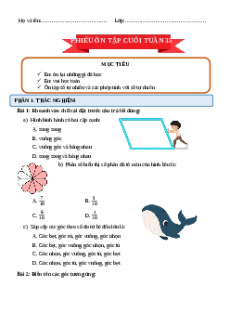 Bài tập cuối tuần Toán 4 Tuần 35 Cánh diều