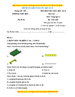 Đề thi giữa kì 2 Công nghệ lớp 4 Cánh diều (Đề 3)